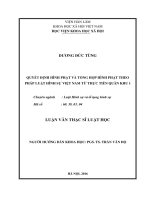 Quyết định hình phạt và tổng hợp hình phạt theo pháp luật hình s Việt Nam từ th c tiễn Quân khu 1