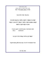 Tuyển dụng viên chức theo vị trí việc làm từ thực tiễn Viện Khoa học Thủy lợi Việt Nam