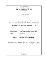 Các tội phạm về ma túy trên địa bàn thành phố Tuyên Quang, tỉnh Tuyên Quang: tình hình, nguyên nhân và giải pháp phòng ngừa
