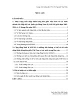 Xuất nhập khẩu của Việt Nam với các nước ASEAN và dự kiến những ảnh hưởng của Cộng đồng Kinh tế ASEAN