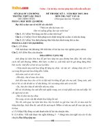 Đề thi học kì 1 môn Ngữ văn lớp 10 trường THPT Lộc Phát, Lâm Đồng năm học 2015 - 2016