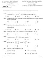 Đề thi giữa học kì 1 môn Toán lớp 12 trường THPT Thuận Thành 3, Bắc Ninh năm học 2016 - 2017