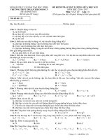Đề thi giữa học kì 1 môn Vật lý lớp 10 trường THPT Thuận Thành 3, Bắc Ninh năm học 2016 - 2017