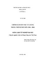 Khoá luận tốt nghiệp chính sách dân tộc của đảng trong thời kì đổi mới (1986   2006)