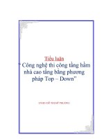 Tiểu luận công nghệ thi công tầng hầm nhà cao tầng bằng phương pháp top – down 