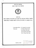 huy động nguồn lực để xây dựng nông thôn mới phát triển bền vững ở nước ta hiện nay 