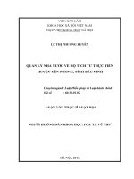 Quản lý nhà nước về hộ tịch từ thực tiễn huyện Yên Phong, tỉnh Bắc Ninh