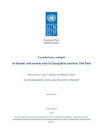 A preliminary analysis of disaster and poverty data in quang binh province viet nam