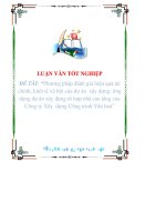 Khóa luận phương pháp đánh giá hiệu quả tài chính, kinh tế xã hội của dự án xây dựng ứng dụng dự án xây dựng tổ hợp nhà cao tầng của công ty xây dựng công trình văn hoá 