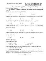 Đề thi học kì 1 môn Toán, Tiếng Việt lớp 4 trường tiểu học Hùng Thắng năm 2015 - 2016