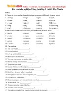 Bài tập trắc nghiệm Tiếng Anh lớp 9 Unit 5 The Media