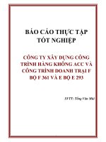 Báo cáo thực tập tại công ty xây dựng công trình hàng không acc và công trình doanh trại f bộ f 361 và e bộ e 293 