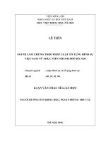 Người làm chứng theo pháp luật tố tụng hình sự Việt Nam từ thực tiễn thành phố Hà Nội