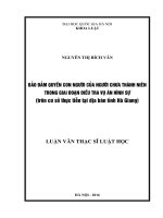 Bảo đảm quyền con người của người chưa thành niên trong giai đoạn điều tra vụ án hình sự (trên cơ sở thực tiễn tại địa bàn tỉnh hà giang) 