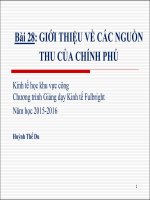 Giới thiệu về các nguồn thu của chính phủ   bài giảng kinh tế học khu vực công