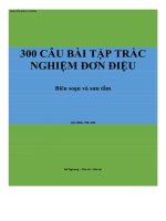 01 300 câu  bài tập đơn điệu 