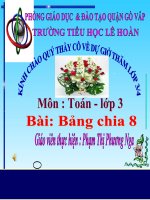 Bảng chia 8 Toán lớp 3