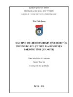 Khóa luận tốt nghiệp xác định bộ chỉ số đánh giá tính dễ bị tổn thương do lũ lụt trên địa bàn huyện đakrông tỉnh quảng trị