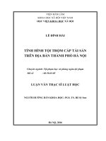 Tình hình tội trộm cắp tài sản trên địa bàn Thành phố Hà Nội