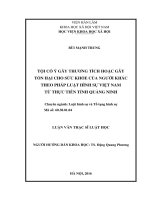 Tội cố ý gây thương tích hoặc gây tổn hại cho sức khỏe của người khác theo pháp luật hình sự Việt Nam từ thực tiễn tỉnh Quảng Ninh