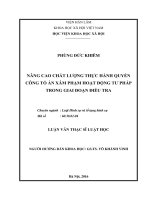 Nâng cao chất lượng thực hành quyền công tố án xâm phạm hoạt động tư pháp trong giai đoạn điều tra