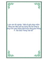 Luận văn một số giải pháp nhằm nâng cao hiệu quả sử dụng vốn tại công ty công trình giao thông 208 thuộc tổng giao thông 4 