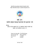 Khả năng hợp tác và thống nhất tiền tệ khu vực Đông Nam Á +3