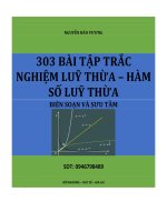 303 BÀI TẬP TRẮC NGHIỆM LŨY THỪA (CO DAP AN)