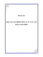 Tiểu luận thực trạng hoạt động tại công ty tư vấn xây dựng long biên 