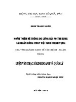 Luận văn thạc sỹ - Hoàn thiện hệ thống đo lường rủi ro tín dụng tại VPBank