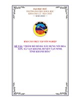 Khóa luận thăm dò mỏ đá xây dựng núi hoa sơn, xã vạn khánh, huyện vạn ninh, tỉnh khánh hòa 