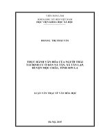 Thực hành văn hóa của người thái tái định cư bản nà tân, xã tân lập, huyện mộc châu, tỉnh sơn la 