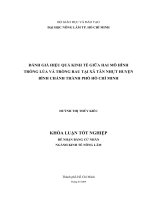 KHÓA LUẬN tốt NGHIỆP ĐÁNH GIÁ HIỆU QUẢ KINH tế GIỮA HAI mô HÌNH TRỒNG lúa và TRỒNG RAU tại xã tân NHỰT HUYỆN BÌNH CHÁNH THÀNH PHỐ hồ CHÍ MINH 