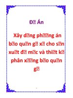 Tiểu luận xây dựng phương án bảo quản gỗ xẻ cho sản xuất đồ mộc và thiết kế phân xưởng bảo quản gỗ 