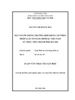 Bắt người trong trường hợp khẩn cấp theo pháp luật Tố tụng Hình sự Việt Nam từ thực tiễn thành phố Hà Nội