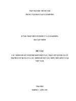 CÁC TRÌNH DUYỆT WEB PHỔ BIẾN HIỆN NAY, NHẬN xét ĐÁNH GIÁ về THỊ PHẦN sử DỤNG của các TRÌNH DUYỆT này TRÊN THẾ GIỚI và tại VIỆT NAM