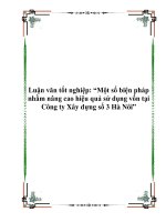 Luận văn một số biện pháp nhằm nâng cao hiệu quả sử dụng vốn ở công ty xây dựng số 3 hà nôi 