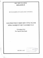 giải pháp phát triển bền vững ngành nông nghiệp ở việt nam hiện nay 