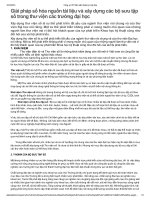 Giải pháp số hóa nguồn tài liệu và xây dựng các bộ sưu tập số trong thư viện các trường đại học