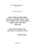 Đảng lãnh đạo thực hiện phương châm biết thắng từng bước trong cuộc kháng chiến chống thực dân pháp (1945   1954)