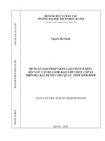 Đề xuất giải pháp nâng cao chất lượng đội ngũ cán bộ lãnh đạo chủ chốt cấp xã trên địa bàn huyện nho quan, tỉnh ninh bình 