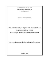 Phát triển hoạt động tín dụng bán lẻ tại ngân hàng TMCP quân đội   chi nhánh điện biên phủ 