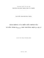 Hàm riêng của biến đổi chính tắc tuyến tính OF(a, b, c,d) cho trường hợp a + d ≤ 2 
