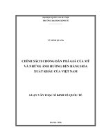 Chính sách chống bán phá giá của mỹ và những ảnh hưởng đến hàng hóa xuất khẩu của việt nam  (Tóm tắt, trích đoạn)