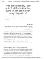 Web scale discovery   giải pháp tìm kiếm và khai thác thông tin cho các thư viện trong kỷ nguyên số