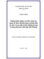 Những biện pháp cải tiến công tác quản lý theo hướng tăng cường tính tự chủ và tự chịu trách nhiệm trong trường đại học dân lập hải phòng 