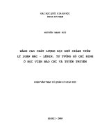 Nâng cao chất lượng đội ngũ giảng viên lý luận mác   lênin, tư tưởng hồ chí minh ở học viện báo chí và tuyên truyền 
