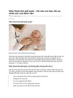 Viêm thanh khí phế quản – khi nào con bạn cần sự chăm sóc của bệnh viện 