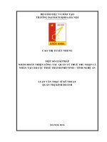 Một số giải pháp nhằm hoàn thiện công tác quản lý thuế thu nhập cá nhân tại Chi cục Thuế TP Vinh – Tỉnh Nghệ An