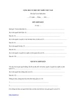 Mau don khoi kien dan su